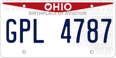OH license plate GPL4787