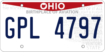 OH license plate GPL4797