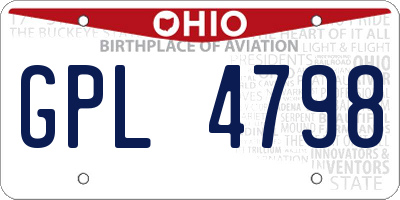 OH license plate GPL4798