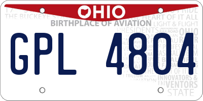 OH license plate GPL4804