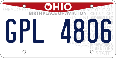 OH license plate GPL4806