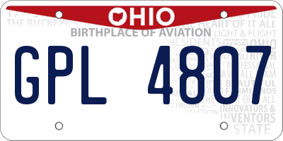 OH license plate GPL4807