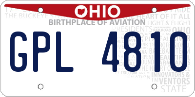 OH license plate GPL4810