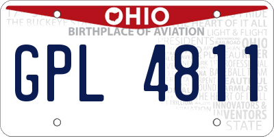 OH license plate GPL4811