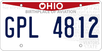 OH license plate GPL4812