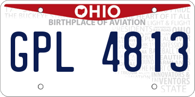 OH license plate GPL4813