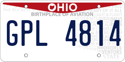 OH license plate GPL4814