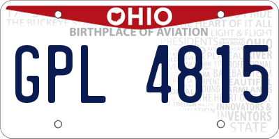 OH license plate GPL4815