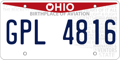 OH license plate GPL4816