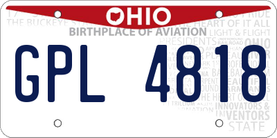 OH license plate GPL4818