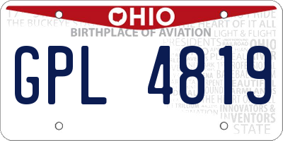 OH license plate GPL4819