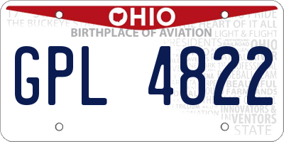 OH license plate GPL4822
