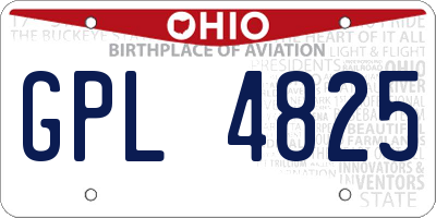 OH license plate GPL4825