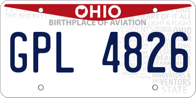 OH license plate GPL4826