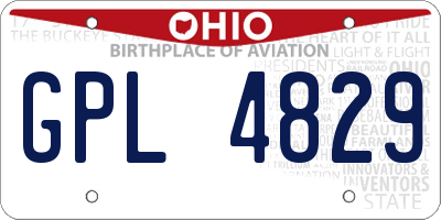 OH license plate GPL4829