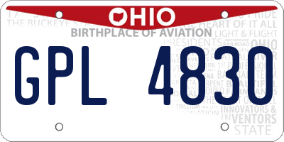 OH license plate GPL4830