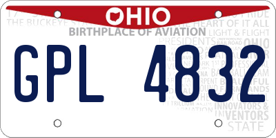 OH license plate GPL4832