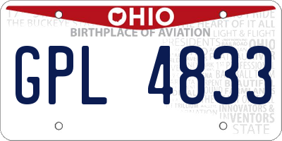 OH license plate GPL4833