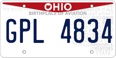 OH license plate GPL4834