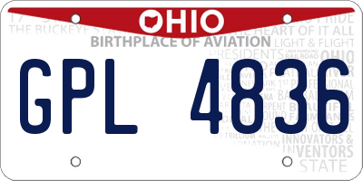 OH license plate GPL4836