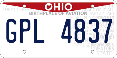 OH license plate GPL4837