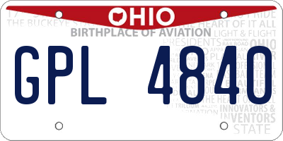 OH license plate GPL4840
