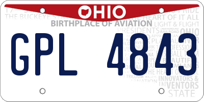 OH license plate GPL4843