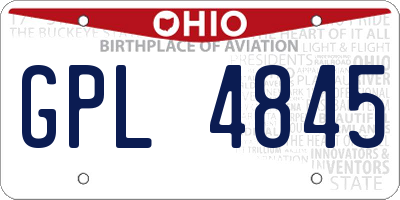 OH license plate GPL4845