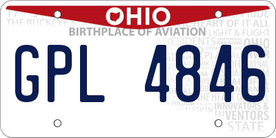 OH license plate GPL4846