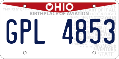 OH license plate GPL4853
