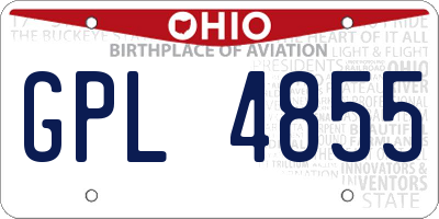OH license plate GPL4855