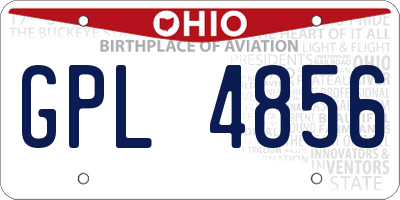 OH license plate GPL4856