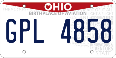 OH license plate GPL4858