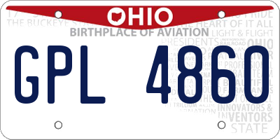 OH license plate GPL4860