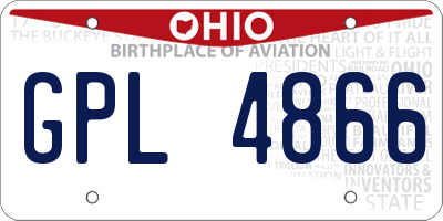 OH license plate GPL4866
