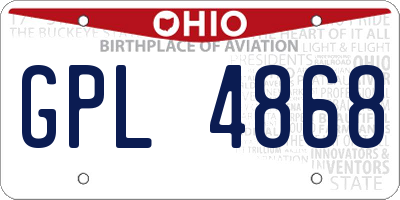 OH license plate GPL4868