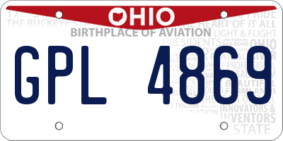 OH license plate GPL4869