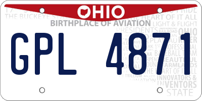 OH license plate GPL4871