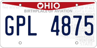 OH license plate GPL4875