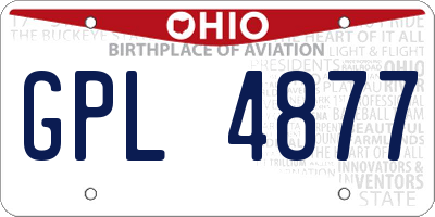 OH license plate GPL4877
