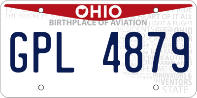 OH license plate GPL4879
