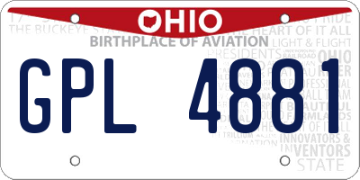 OH license plate GPL4881