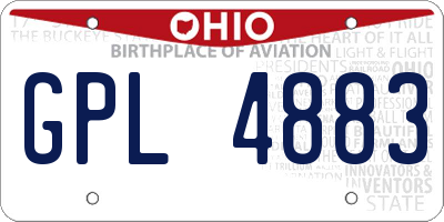 OH license plate GPL4883