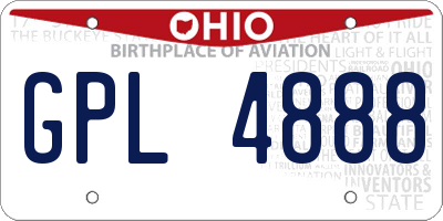 OH license plate GPL4888