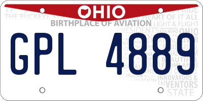 OH license plate GPL4889