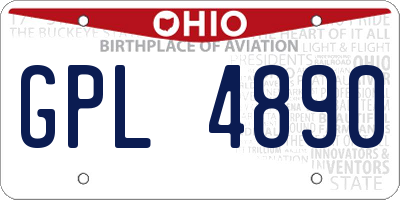 OH license plate GPL4890