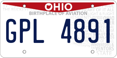 OH license plate GPL4891
