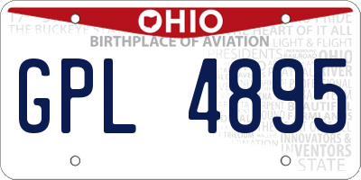 OH license plate GPL4895