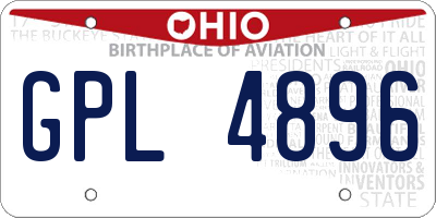 OH license plate GPL4896