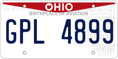 OH license plate GPL4899